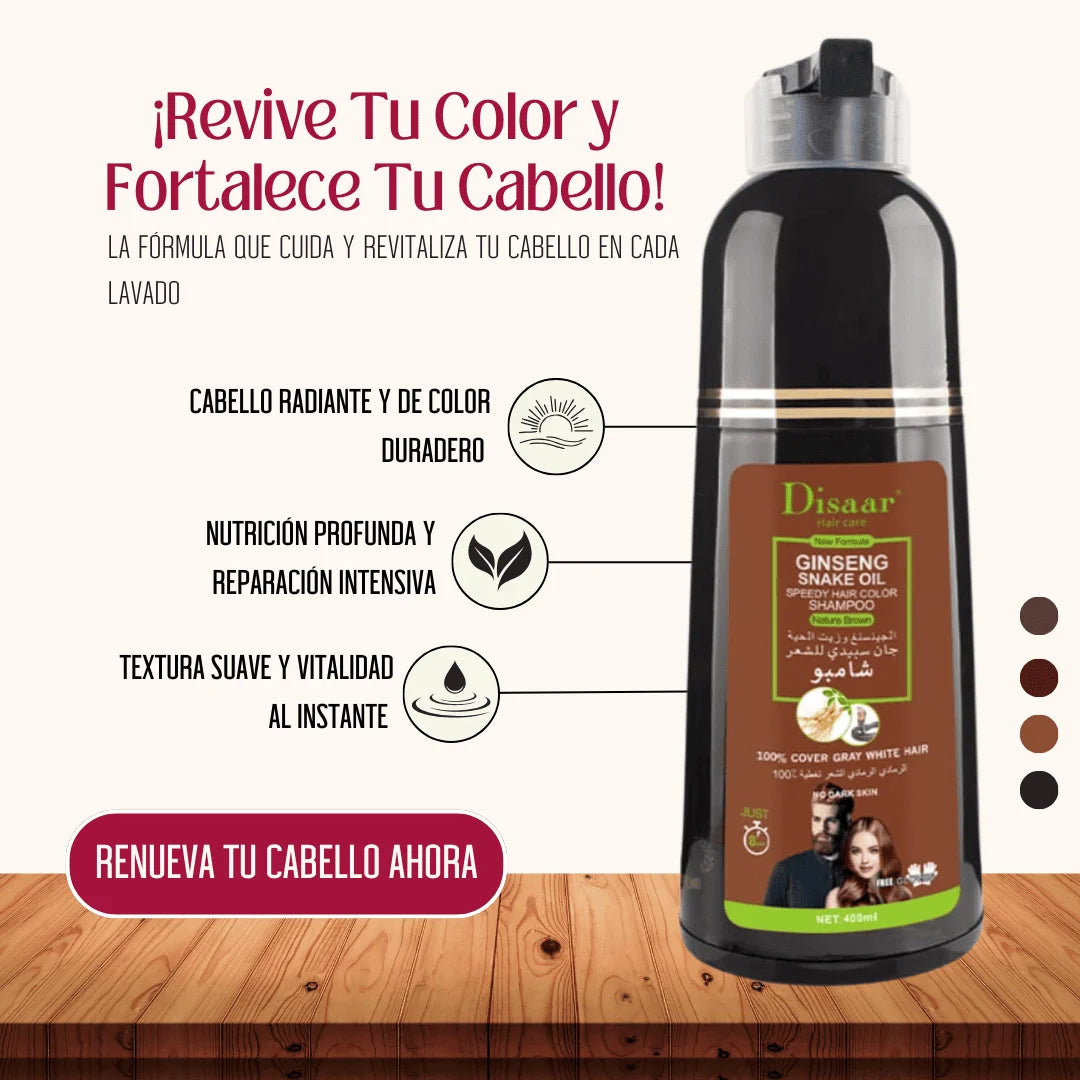DISAAR® ⚡️ SHAMPOO COLORANTE TINTE CUBRE CANAS 💆🏻💆🏻♂️